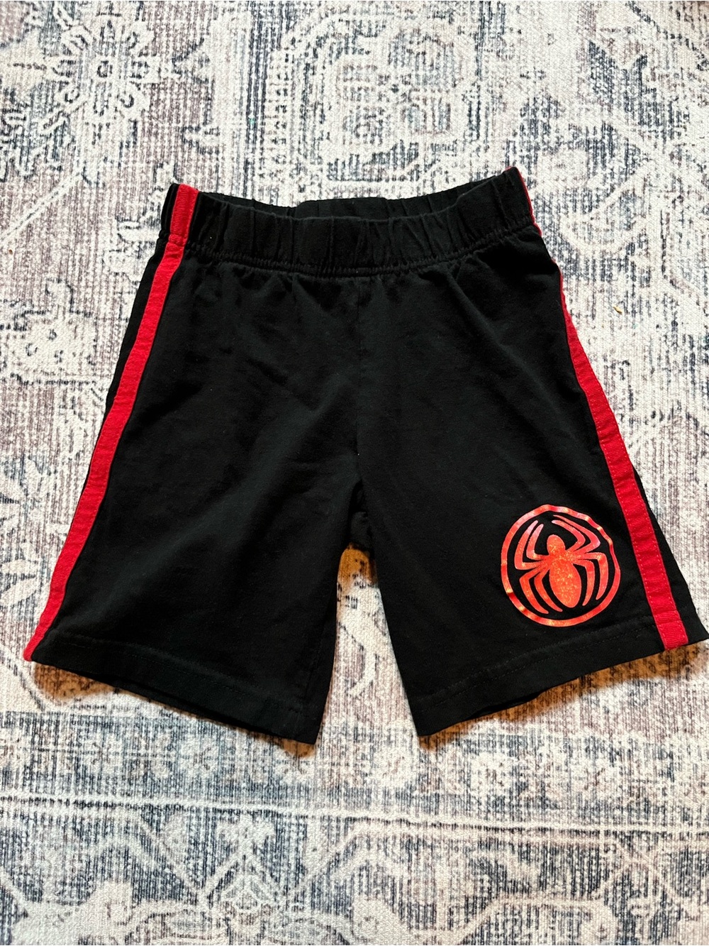 Marvel Black Shorts with Red Spider Accent